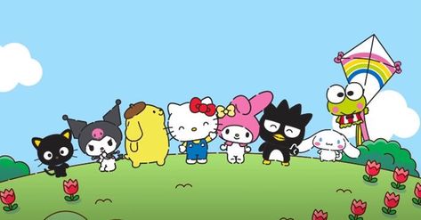 Sanrio Supercute Adventures, Sanrio Friends Wallpaper, Hello Kitty And Friends Icons, Hello Kitty Friends Sanrio Characters, Hello Kitty With Friends, Hello Kitty's Friends, Hello Kitty And Friend, Images Hello Kitty, Hello Kitty Friends