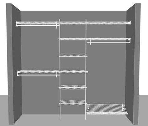 Wire Closet Shelves, Wire Closet Organizers, Wire Closet Shelving, Master Closet Organization, Closet Planning, Baby Room Organization, Reach In Closet, House Remodeling, Closet Layout