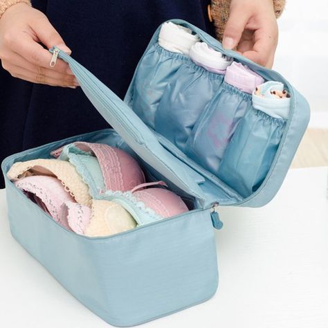 Waterproof Nylon Travel Lightweight Underclothes Wash Cosmetic Storage Bags Lingerie Organization, Bra Organization, Bra Storage, Wardrobe Accessories, Handbag Organization, Cheap Bags, Travel Storage, Travel Organization, Cosmetic Storage