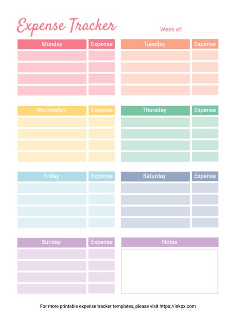 Expense Tracker Printable Free, Weekly Expense Tracker, Monthly Expense Tracker, Expense Tracker Printable, Minimalist Rainbow, Bills Budget, Budget Money, Expense Tracker, Budgeting Money