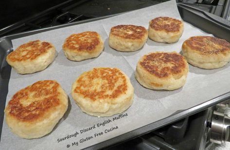 Gluten Free Sourdough Discard English Muffins – My Gluten Free Cucina Gluten Free Sourdough Discard English Muffins, Gluten Free Sourdough English Muffins, Sourdough Discard Gluten Free Recipes, Gluten Free Sourdough Biscuits, Gluten Free Sour Dough Discard Recipes, Gluten Free Discard Sourdough Recipes, Gluten Free Sourdough Muffins, Sourdough English Muffins Discard, Gluten Free Discard Recipes