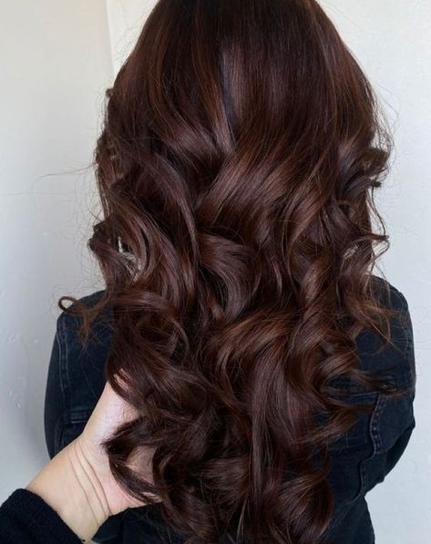 Brown Fall Hair Colors 2024: 25 Ideas for Brunettes with Red, Auburn, and Mahogany Highlights Chocolate Auburn Hair, Balayage Auburn, Dark Brown Hair With Blonde Highlights, Mahogany Brown Hair, Red Brown Hair Color, Dark Auburn Hair, Hair Color Mahogany, Mahogany Hair, Dark Fall Hair