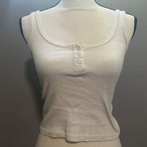 white button tank top Button Tank Top, Dr Wardrobe, Chicago Pd, Brandy Melville Tops, Dream Clothes, Brandy Melville, Brandy, Evolution, Chicago