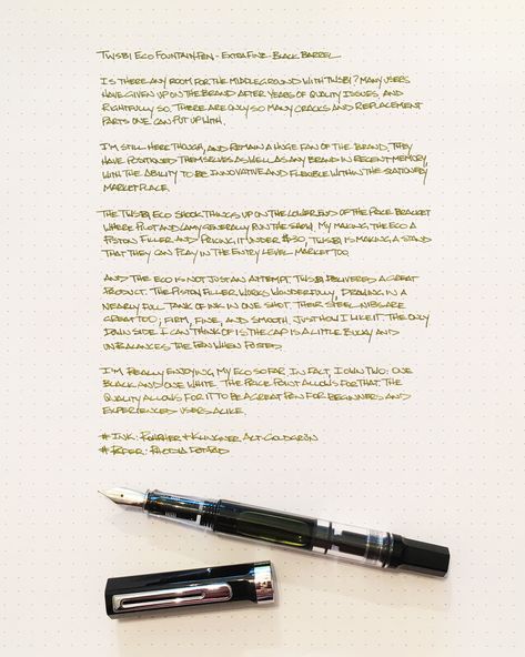 TWSBI ECO Fountain Pen Review — The Pen Addict Twsbi Eco, Best Pen, Handwriting Examples, Japanese Pen, Kaweco Fountain Pen, Elegant Pens, Chaotic Academia, Someone Like Me, I'm Still Here