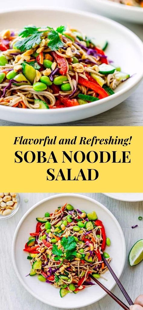 Soba Salad, Soba Noodles Recipe, Asian Salad Dressing, Soba Noodle Salad, Asian Side Dishes, Soba Noodles Salad, Soba Noodle, Noodle Salad Recipes, Homemade Noodles