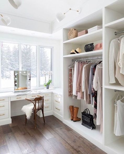 A Walk In Closet, Lots Of Clothes, Closet Vanity, Dressing Room Closet, Dream Closet Design, Walk In Closet Design, Open Closet, Wardrobe Room, Closet Remodel