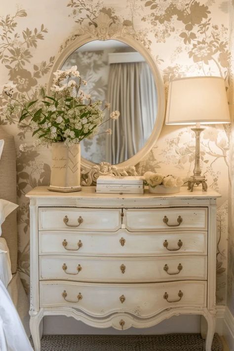 A Neutral Bedroom Makeover: 5 Easy Updates 21 Neutral Shabby Chic Bedroom, Vintage Bedroom White Furniture, French Provincial Style Bedroom, French Romantic Bedroom, French Modern Bedroom, Vintage French Bedroom, Neutral Bedroom Ideas, French Style Bedroom, White Bedrooms