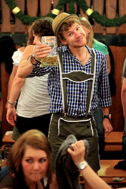 Celebrating Beer With Oktoberfest Costume. http://www.oktoberfesthaus.com German Traditional Clothing, German Lederhosen, I Like Beer, Oktoberfest Costume, German Men, 30th Party, Oktoberfest Outfit, Beer Fest, Men Wear