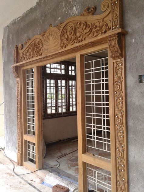 Chokat Door Design, Main Door Designs, Pintu Interior, Door And Window Design, Main Doors, House Front Door Design, House Main Door, House Main Door Design, Single Door Design