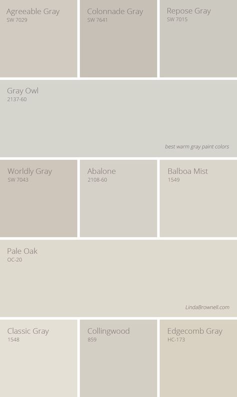 Warm Gray Paint Colors, Interior Paint Colors For Living Room, Warm Grey Paint Colors, Warm Gray Paint, Balboa Mist, Gray Paint Colors, Interior Paint Colors Schemes, Greige Paint Colors, Farmhouse Paint Colors