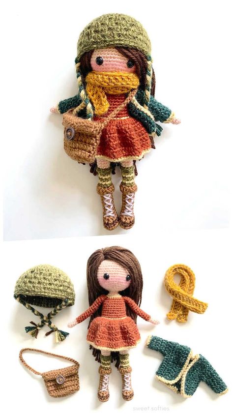 Willow the Woodland Doll Amigurumi Crochet Pattern / via Sylemn, Etsy.com ■ #amigurumidoll #dollfreepattern #crochetdoll #dollpattern Crochet Woodland, Doll Amigurumi Free Pattern, Doll Patterns Free, Crochet Doll Dress, Crochet Dolls Free Patterns, Crochet Amigurumi Free, Doll Crochet, Crochet Animal Patterns, Crochet Diy