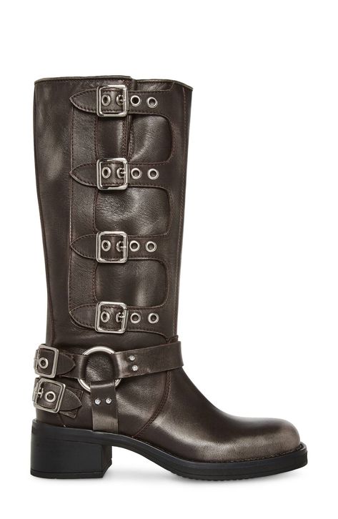 30 Chic Shoes I'm Eyeing That Are Perfect for Fall | Who What Wear Biker Boots Women's, Leather Boots Aesthetic, Biker Boots Outfit, Nordstrom Boots, Shoes Wishlist, Givenchy Boots, Buckle Boot, Everyday Tote Bag, Steve Madden Boots