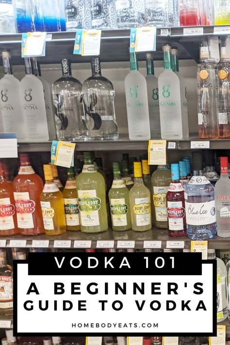 If you're a beginner wanting to learn about vodka, this guide will teach you the best types of vodka including flavored and unflavored vodka. Plus, you'll learn the basics of how vodka is made, and what makes it a unique spirit. You'll be able to confidently walk into a liquor store and pick out a bottle of vodka you'll love. Best Vodka Brands, Vodka Mixers, Types Of Vodka, How To Make Vodka, Bottle Of Vodka, Best Vodka, Summer Vodka Cocktails, Vodka Brands, Vodka Recipes