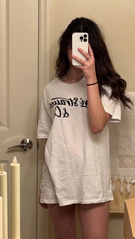 Oversized Tshirt Pyjamas, Sleepwear Oversized Shirt, Sleep Shirt Aesthetic, Summer Homewear Outfit, Big Shirt Pajamas Aesthetic, Oversized Shirt Pajamas, Baggy T Shirt And Shorts, Oversized Tshirt Sleepwear Aesthetic, Oversized Tshirt Pjs Aesthetic