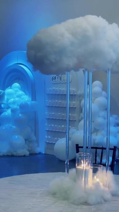 To all the brides to be that are on cloud 9, check out this adorable p... | Bridal Shower Ideas | TikTok Cloud Nine Baby Shower Centerpiece, Dreamland Party, On Cloud 9 Bridal Shower Theme, Cloud Centerpiece, Bride Is On Cloud 9, Cloud 9 Party, Cloud Baby Shower Theme, Dance Theme, Cloud Party