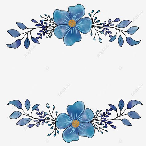 Blue Border Design, Blue Flowers Background, Drawing Borders, Blue Flower Art, Royal Blue Flowers, Art Simple, Poster Ideas, Clipart Design, Iris Flowers