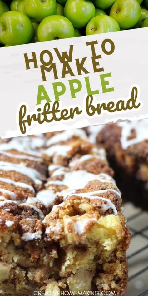 Amish Apple Fritter, Fritter Bread Recipe, Apple Fritter Bread Recipe, Country Apple Fritter Bread, Apple Fritters Bread Recipe, Baked Apple Fritters, Apple Cinnamon Bread, Apple Fritter Bread, Bake Easy