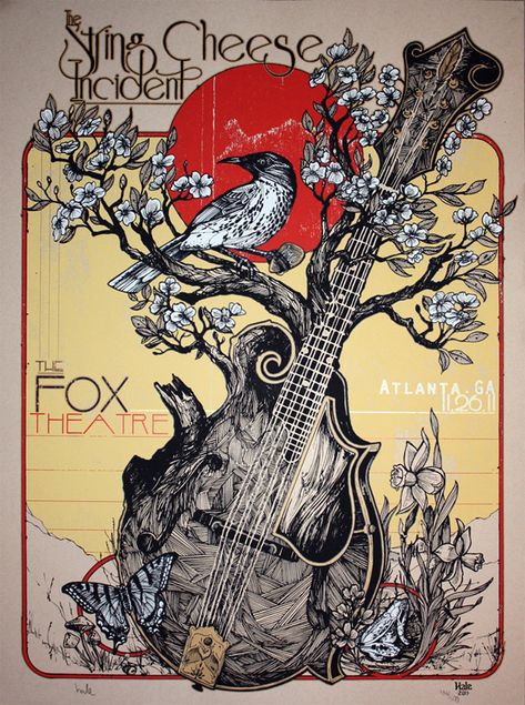 Vintage Music Illustration, Music Illustration Design, Music Illustration Design Creative, Folk Music Poster Design, Guitarist Illustration, David Hale, Art Musical, Concert Poster Design, Desenho Tattoo