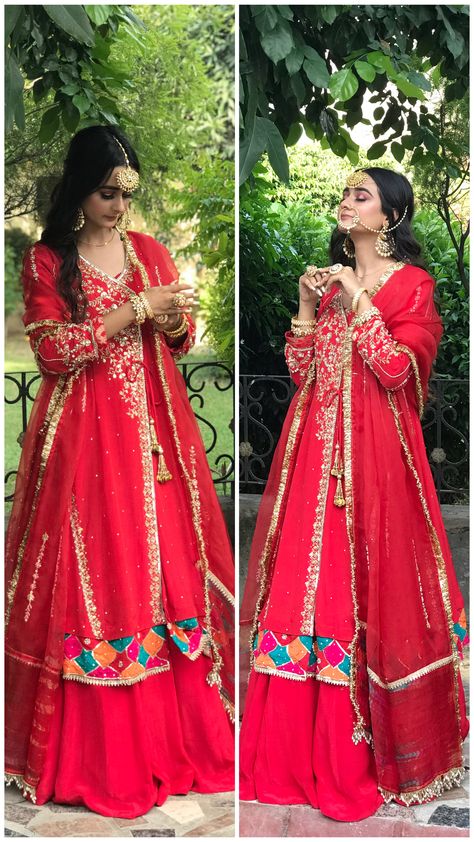 indian wear, designer wear,punjabi bride, royal bride, red lehanga, red anarkali, handwork,indian wedding ,punjabi weddings Handmade Embroidery Designs, Cotton Suits, Summer Suits, Designer Wear, Anarkali, Indian Wear, Victorian Dress, Embroidery Designs, Red