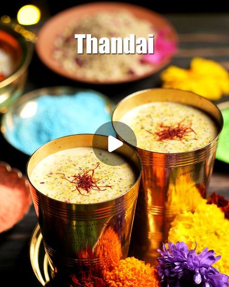 Tarla Dalal Recipes on Instagram: "thandai recipe | Rajasthani thandai drink | Homemade thandai Holi and Diwali recipe | how to make thandai powder at home |  Ingredients  For Thandai 4 1/2 cups full-fat milk 1/2 cup sugar 1/2 cup almonds (badam) 1/2 cup cashew nuts (kaju) 1/2 cup pistachios 2 tbsp melon seeds (charmagaz) 10 whole black peppercorns (kalimirch) 1 1/2 tbsp fennel seeds (saunf) 1 small stick cinnamon (dalchini) 1 1/2 tbsp poppy seeds (khus-khus) 8 cardamoms (elaichi) 2 tbsp dry rose petals 1/2 tsp saffron (kesar) strands 1 tbsp warm milk  For The Garnish 4 tsp finely chopped pistachios a few saffron (kesar) strands.  #thandai #reels #holirecipes" Dry Rose Petals, Thandai Recipes, Holi Recipes, Melon Seeds, Dry Rose, Diwali Food, Cashew Nut, Poppy Seeds, Warm Milk