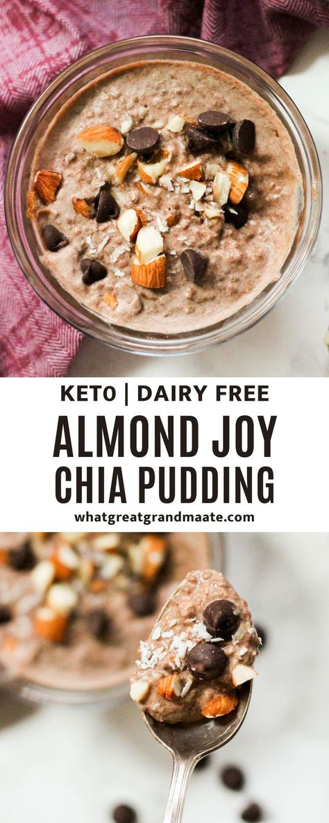 Keto Almond Joy, Chia Pudding Recipes Healthy, Keto Chia Pudding, Chia Seed Recipes Pudding, Chia Recipe, Chia Seed Recipes, Chia Pudding Recipes, Almond Joy, Healthy Meals To Cook