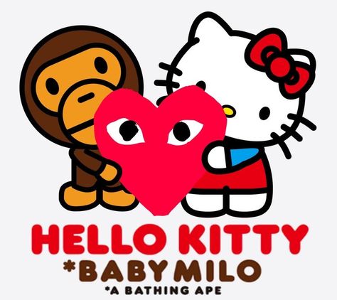 Bape X Hello Kitty, Iphone Wallpaper Hello Kitty, 2000s Hello Kitty, Hello Kitty Poster, Baby Hello Kitty, Wallpapers Hello Kitty, Kaws Wallpaper, Y2k Hello Kitty, Baby Milo