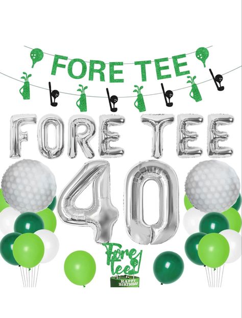 Golf 40th Birthday Decorations, 40th Birthday Decorations for Men, Foretee-Tee Birthday Glitter Cake Topper Banner, Golf Ball Foil Balloons for 40th Golf Sports Theme Birthday Decorations : Toys & Games #ad #40 #40thbirthdayideasforwomen #40thbirthdaypartyideas #golfingparty #golf #40thbirthdayideas 30th Birthday Decorations For Men, Golf 30th Birthday, Golf 40th Birthday, Golf Theme Party, 30th Birthday Men, 30th Birthday Themes, Golf Party Decorations, Birthday Decorations For Men, Golf Birthday Party