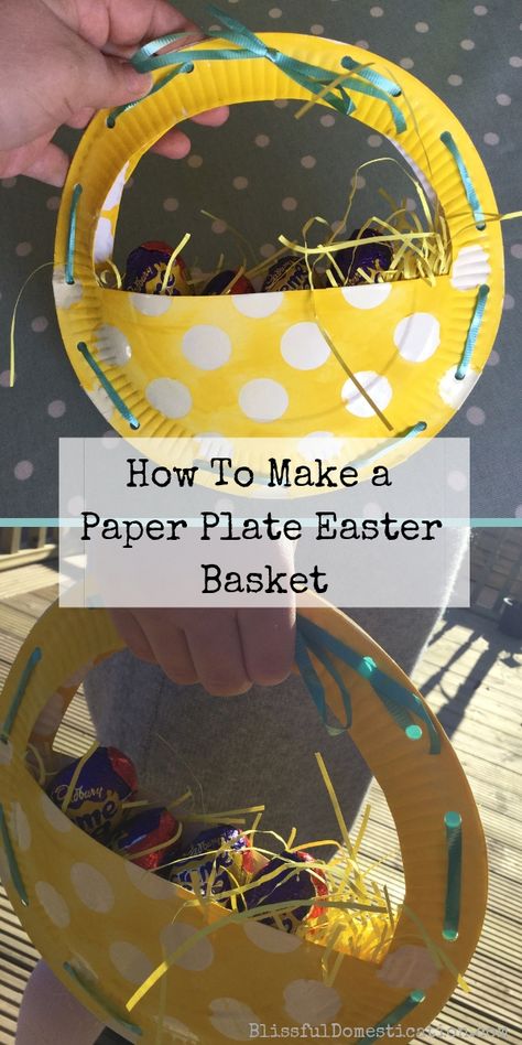 Panier de Pâques Easter Chick Craft, Easter Paper Crafts, Paper Plate Crafts For Kids, Fun Easter Crafts, Basket Crafts, Easy Easter Crafts, Easter Bunny Crafts, Christmas Tree Crafts, Paper Plate Crafts