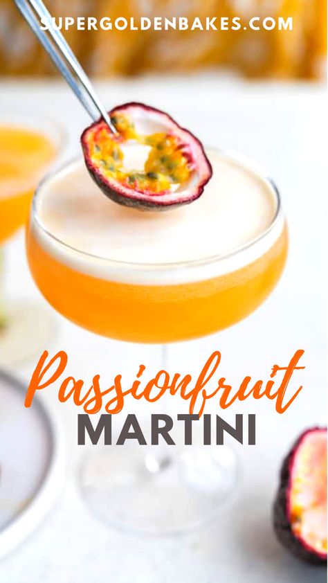 Passionfruit Sour Cocktail, Passionfruit Martini Recipe, Mango Passionfruit Cocktail, Passionfruit Drink Recipes, Passion Fruit Drinks Cocktails, Passion Fruit Juice Cocktail, Passion Fruit Rum Cocktails, Passion Fruit Syrup Cocktails, Passionfruit Liqueur Cocktail