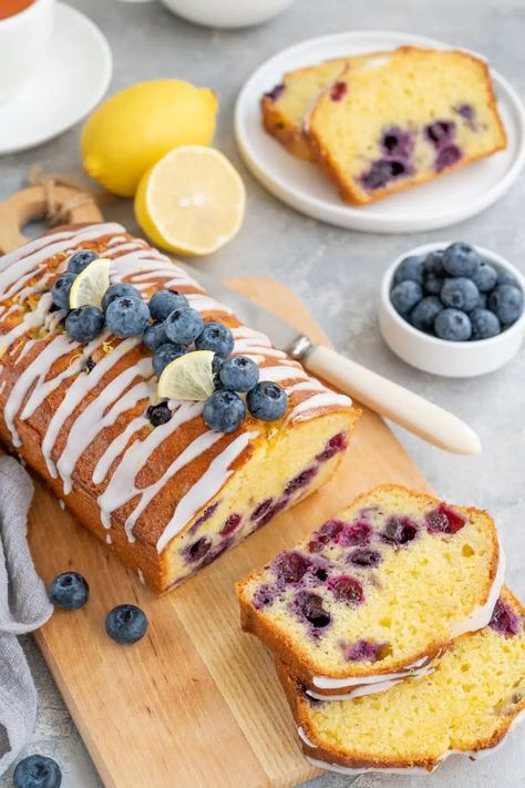 Ina Garten Lemon Blueberry Pound Cake - Delish Sides Ina Garten Lemon Blueberry Loaf, Lemon Pound Cake Aesthetic, Lemon Blueberry Pound Cake Moist, Blueberry Lemon Pound Cake, Lemon Cake Recipes, Blueberry Lemon Cake Recipe, Lemon Blueberry Pound Cake, Lemon Blueberry Loaf, Blueberry Pound Cake