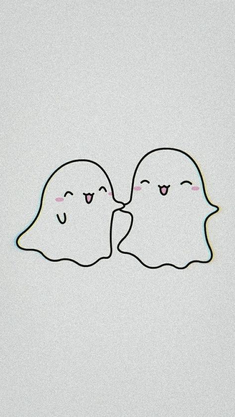 Cute Romantic Doodles, Cute Drawings For Friends, Couple Doodles Aesthetic, Small Love Drawings, Couples Doodles Simple, Cute Love Sketches, Ghost Face Drawing, Cute Ghost Face, Aesthetic Doodles