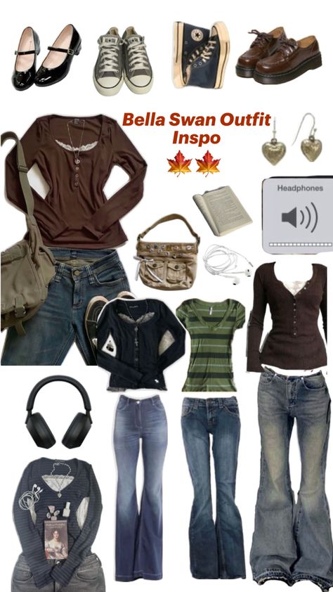 clothes like these are all over amazon, comment for links !! Bella Swan Outfit, Swan Outfit, 2000s Outfit, Downtown Outfits, Fits Clothes, Bella Swan, Outfit Inspo Fall, Outfit Goals, Cute Fits