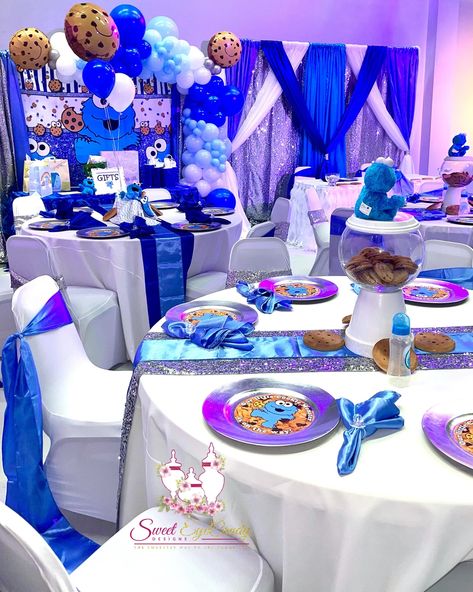 Baby Cookie Monster, Cookie Monster Birthday Party, Monster Baby Showers, Gender Reveal Baby Shower Themes, Baby Shower Princess Theme, Baby Shower Party Themes, Baby Shower Pictures, Cookie Monster Party, Cookie Monster Birthday