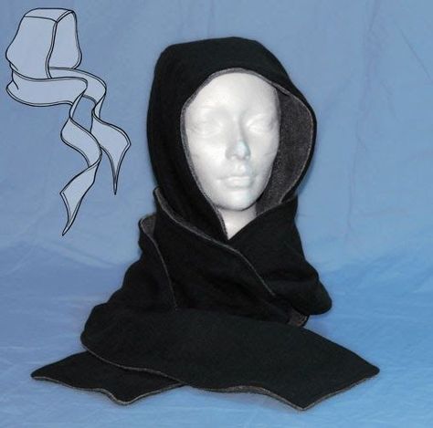 This comfy and easy to sew scoodie will keep you warm all winter. INSTRUCTIONS Download the free pattern here and print it, making sure ... Hoodie Sewing, Sewing Hats, Hooded Scarf, Diy Couture, Sewing Projects For Beginners, Sewing For Beginners, Sewing Accessories, Sewing Patterns Free, Free Sewing