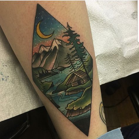 Cabin Tattoo, Mustang Tattoo, Coast Tattoo, Moutain Tattoos, Berg Tattoo, Scenery Tattoo, Camping Tattoo, Mother Nature Tattoos, Hippie Tattoo