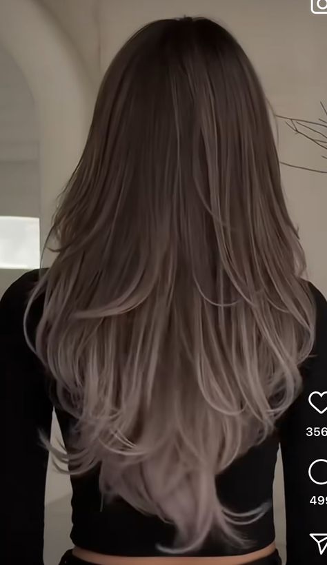 Asian Balayage Ashy, Hair Color Ideas Korean, Silvery Blonde Hair, Dark Grey Hair Color, Balyage Long Hair, Hair Bleach, Short Hair Highlights, Beige Hair, Black Hair Balayage