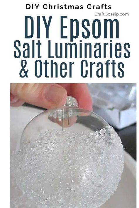 Epsom Salt Luminaries – Home and Garden Epsom Salts Christmas Crafts, Using Epsom Salts As Snow, Epson Salt Ornaments, Epsom Salt Ornaments Diy, Epsom Salt Luminaries, Epson Salt Christmas Ornaments, Epsom Salt Snow, Epsom Salt Christmas Ornaments, Epsom Salt Ornaments