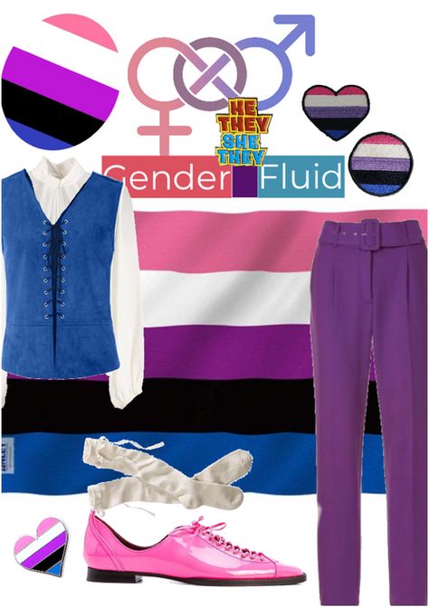 gender fluid Outfit | ShopLook Gender Fluid Clothes, Gender Fluid Outfit, Sneet Snart, Gender Fluid Aesthetic, Genderfluid Outfits, Fluid Aesthetic, Demi Boy, Gender Fluid Flag, Lgbtq Outfit