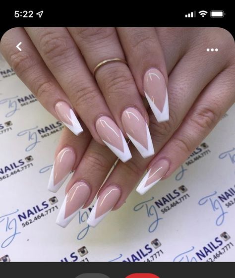 Sharp French Tip, French Tip Coffin, Nails 2020, Neon Nails, French Manicure, French Nails, Winter Nails, Coffin Nails, Nail Tips