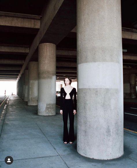 Fashion Street Photography Women, Pillars Photoshoot, Industrial Editorial, Brutalist Photoshoot, Industrial Editorial Fashion, Edgy City Photoshoot, Industrial Photoshoot Ideas, Industrial Photoshoot, Bradbury Building Photoshoot