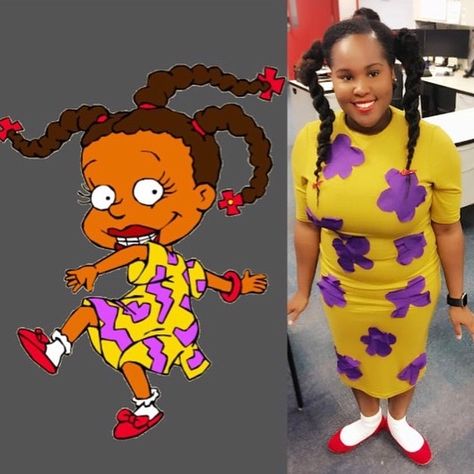 Suzie Carmichael, Cartoon Characters Outfits, Penny Proud Costume, Halloween Costume Meme, Costumes Black Women, Halloween Costumes Black Women, Halloween Costumes Black, Kim Possible Cosplay, Cartoon Halloween Costumes