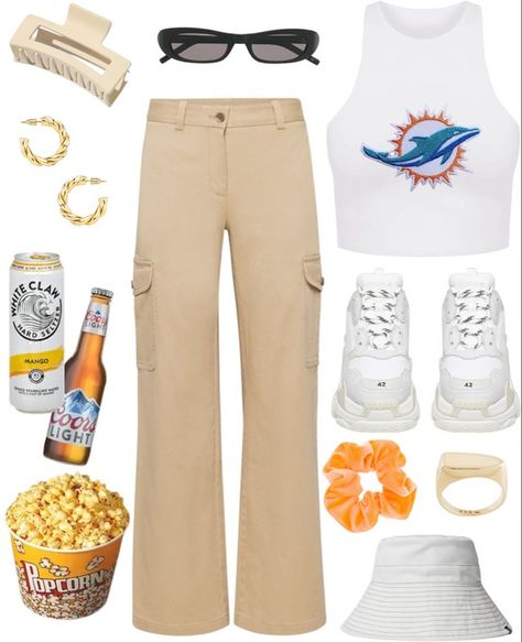 Miami Dolphins Game Day Outfit | ShopLook Dolphins Game Day Outfit, Miami Dolphins Game Day Outfit, Miami Dolphins Outfit Woman, Miami Dolphins Outfit, Nfl Fashion, Slay Fits, Gameday Fashion, Football Jersey Outfit, Game Day Outfit