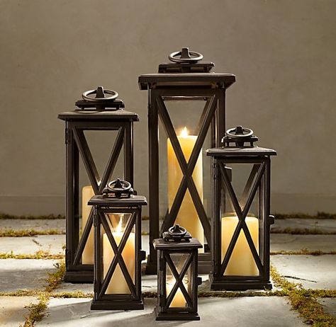 Avignon Square Lanterns – Weathered Bronze Outdoor Candle Lanterns, Can Lanterns, Small Outdoor Patios, Large Lanterns, Small Lanterns, Wood Lantern, Wooden Lanterns, Outdoor Candles, Diy Lanterns