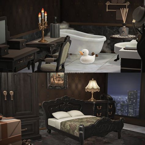 Animal Crossing Gothic Interior, Gothic House Animal Crossing, Goth Room Animal Crossing, Victorian Animal Crossing Island, Victorian Animal Crossing, Gothic Animal Crossing Island, Acnh Victorian Island, Goth House Exterior, Gothic Victorian House Interior