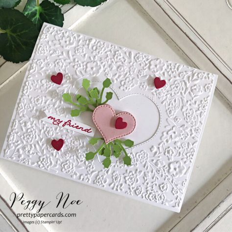 NEW VIDEO: Bouquet of Love Valentine Card! - Pretty Paper Cards Valentine’s Cards, Stampin Up Valentine Cards 2024, Valentine Cards Handmade Simple, Valentine Cards To Make, Stampin Up Valentine Cards, Valentines Day Cards Handmade, Lacing Cards, Valentine Love Cards, Valentine Cards Handmade