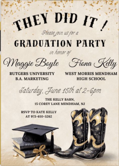 Graduation Western Party Ideas, Western Themed Graduation Party, Last Rodeo Graduation Party, Western Themed Graduation Party Ideas, Rodeo Graduation Party Ideas, Western Grad Party Ideas, Western Grad Party, Cowgirl Graduation Party, Western Graduation Party Ideas