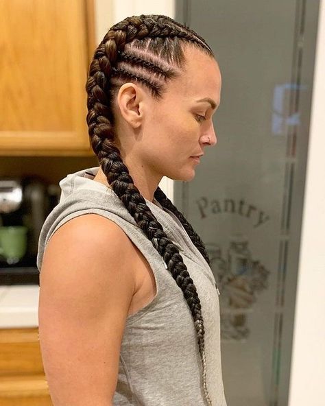 Black Hair Two Braids, Cool Dutch Braids Hairstyles, White Women Braids Hairstyles, White Girl Braids Hairstyles, Braided Hairstyles Dutch Braid, Four Dutch Braids, Dutch Braids Black Hair, Braided Hairstyles For White Women, Cornrolls Hairstyles Braids