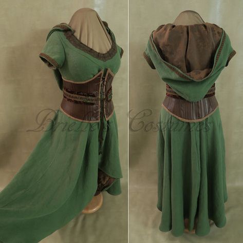 Wood Elf Costume, Woodland Elf Costume, Galadriel Costume, Galadriel Dress, Larp Elf, Dnd Outfits, Tavern Wedding, Forest Elves, Elf Costumes