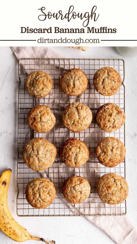 Banana Muffins 2 Bananas, Discard Banana Muffins, Sourdough Banana Muffins, Banana Nut Bread Muffins, Sourdough Discard Banana, Banana Almond Muffins, Banana Breakfast Muffins, Banana Streusel Muffins, Sourdough Banana