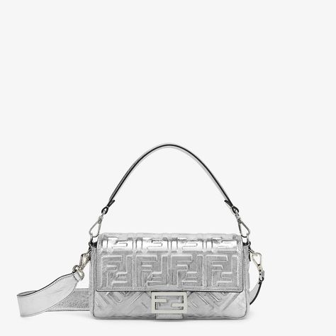 Fendi First, Fendi Baguette Bag, Fendi Logo Design, Fendi Store, Blue Leather Bag, Small Leather Bag, Fendi Logo, Baguette Bag, Shopper Bag